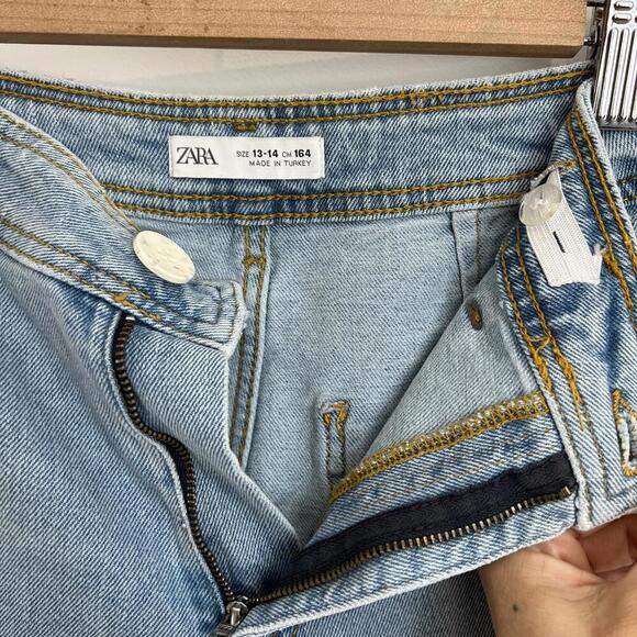 Zara Women's Size US 13-14 Years Old High Waisted Wide Flare Leg Jeans Pants - Picture 7 of 9